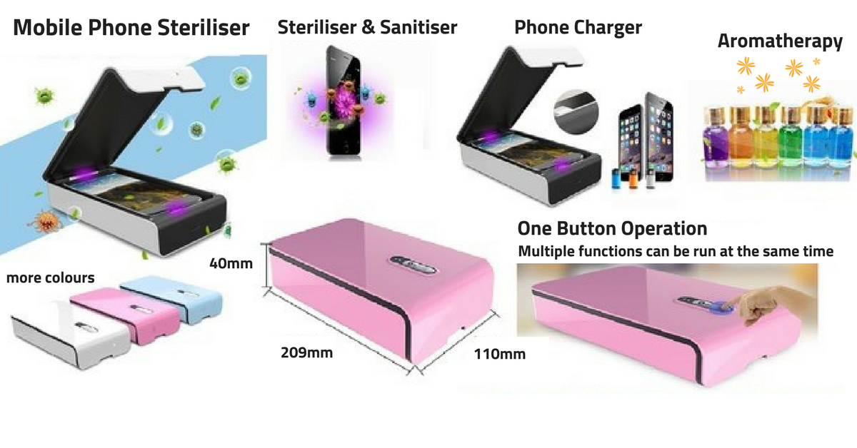 Mobile phone steriliser images and functions